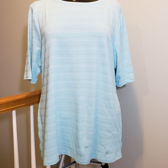 Charter Club Blue Textured Top - Picture 7 of 13